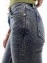 Weekday Flame low waist flared jeans in metro blue