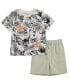 Jurassic Park Blue Boys T-Shirt and Shorts Outfit Set Toddler to Big Kid