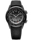 ფოტო #1 პროდუქტის Men's Swiss Automatic Freelancer GMT Black Leather Strap Watch 41mm