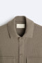 Куртка-рубашка из рельефной ткани в рубчик ZARA