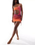 Murci exclusive cut out bandeau swimsuit co-ord in orange ombre