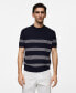 Men's Striped Modal Cotton Knitted T-Shirt Синий, M - фото #1