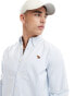 Фото #1 товара Abercrombie & Fitch icon logo stripe oxford shirt in light blue