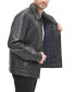 Men's Faux Leather Laydown Collar Jacket