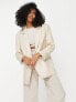 Topshop relaxed oversized mensy blazer in cream