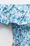 Фото #9 товара Платье off-the-shoulder из ткани с цветочным принтом ZARA