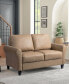 57.9" W Faux Leather Wilshire Loveseat with Rolled Arms