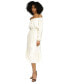 ფოტო #4 პროდუქტის Women's Tie-Waist Off-The-Shoulder Midi Dress