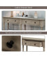 Console Table Sofa Table Easy Assembly With Two Storage Drawers And Bottom Shelf