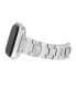Фото #3 товара Women's Silver-Tone Alloy Grooved Crystal Bracelet Compatible with 42/44/45/Ultra/Ultra 2 Apple Watch