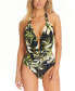 Фото #1 товара Women's Desert Palm Cowl Neck One-Piece Swimsuit, Created for Macy's
