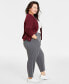 Фото #2 товара Plus Size Brushed Relaxed Ankle Pants, Created for Macy's