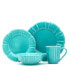 Chloe 16 Piece Turquoise Dinnerware Set