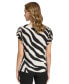 ფოტო #2 პროდუქტის Women's Printed Mesh Sleeve Top