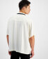 Фото #2 товара Men's Oversized-Fit Logo Embroidered Button-Down Shirt