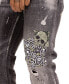 Фото #5 товара Men's Modern Skull Drip Denim Jeans