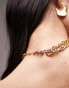 Фото #4 товара Topshop Nico oversized curb chain necklace in gold tone