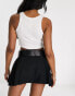 Urban Revivo pleated mini skirt with belt in black