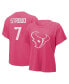 Women's Threads C.J. Stroud Pink Distressed Houston Texans Name and Number T-shirt