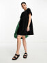 Фото #2 товара New Look jersey smock midi dress in black and white stripe