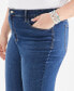 Фото #5 товара Plus Size High-Rise Embroidered Cuffed Capri Jeans, Created for Macy's