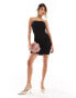 Фото #4 товара NA-KD bandeau mini dress in black glitter