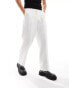 Фото #1 товара ASOS DESIGN smart wide leg trousers in white fringe