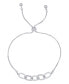 ფოტო #2 პროდუქტის Cubic Zirconia Oval Link Adjustable Bolo Bracelet