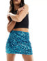 ASOS DESIGN sequin mini skirt in bright blue Синий, 44 - фото #2