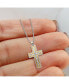 Brushed Yellow IP-plated CZ Cross Pendant Box Chain Necklace