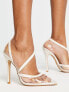 Фото #7 товара Be Mine Bridal Amila strap detail heeled shoes in cream
