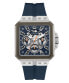 Guess Herren Armbanduhr Multifunktionsuhr Skeleton Leo blau, silber GW0637G1