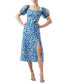 ფოტო #1 პროდუქტის Women's Clara Floral-Print Puff-Sleeve Midi Dress