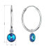 Silver round earrings with blue Swarovski 2in1 31309.5
