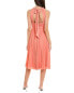 Ungaro Amanda Pleated Midi Dress Women's Orange Xl - фото #2