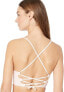 Splendid Women's 184773 X-Back Crop Bikini Top Swimwear Long Lines Pink Size M