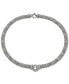 ფოტო #4 პროდუქტის Diamond Circle Mesh 17" Statement Necklace (1/3 ct. t.w.) in Sterling Silver