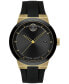 ფოტო #1 პროდუქტის Men's Swiss Bold Black Silicone Strap Watch 42mm