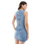 Фото #3 товара Mango sleeveless denim dress in mid blue