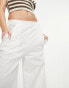 French Connection wide leg linen blend trousers in white