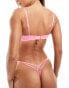 Фото #3 товара Ann Summers Entrancing non-padded plunge bra in pink with orange flower embroidery