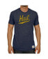 Фото #2 товара Men's Heathered Navy Michigan Wolverines Vintage-Like Hail Tri-Blend T-shirt