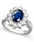 ფოტო #1 პროდუქტის 14k White Gold Ring, Sapphire (2-1/5 ct. t.w.) and Diamond (1 ct. t.w.) Oval Ring