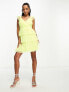 Фото #4 товара Anaya Petite cami ruffle tiered mini dress in Lime