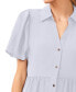 Women's Collared Short-Sleeve Tiered Shirtdress