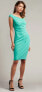 $308. Tadashi Shoji Gathered Crepe Sheath Dress in Jasmin Green Size S