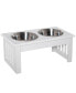 Фото #1 товара Modern Elevated Pet Food Bowl Feeder Dishes, Set of 2 White