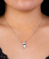 Фото #2 товара Macy's crystal Cat Pendant 16+2" Extender Chain In Silver Plated
