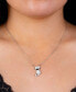 ფოტო #2 პროდუქტის Crystal Cat Pendant 16+2" Extender Chain In Silver Plated