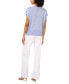 ფოტო #3 პროდუქტის Women's Drop-Shoulder Short-Sleeve Sweater